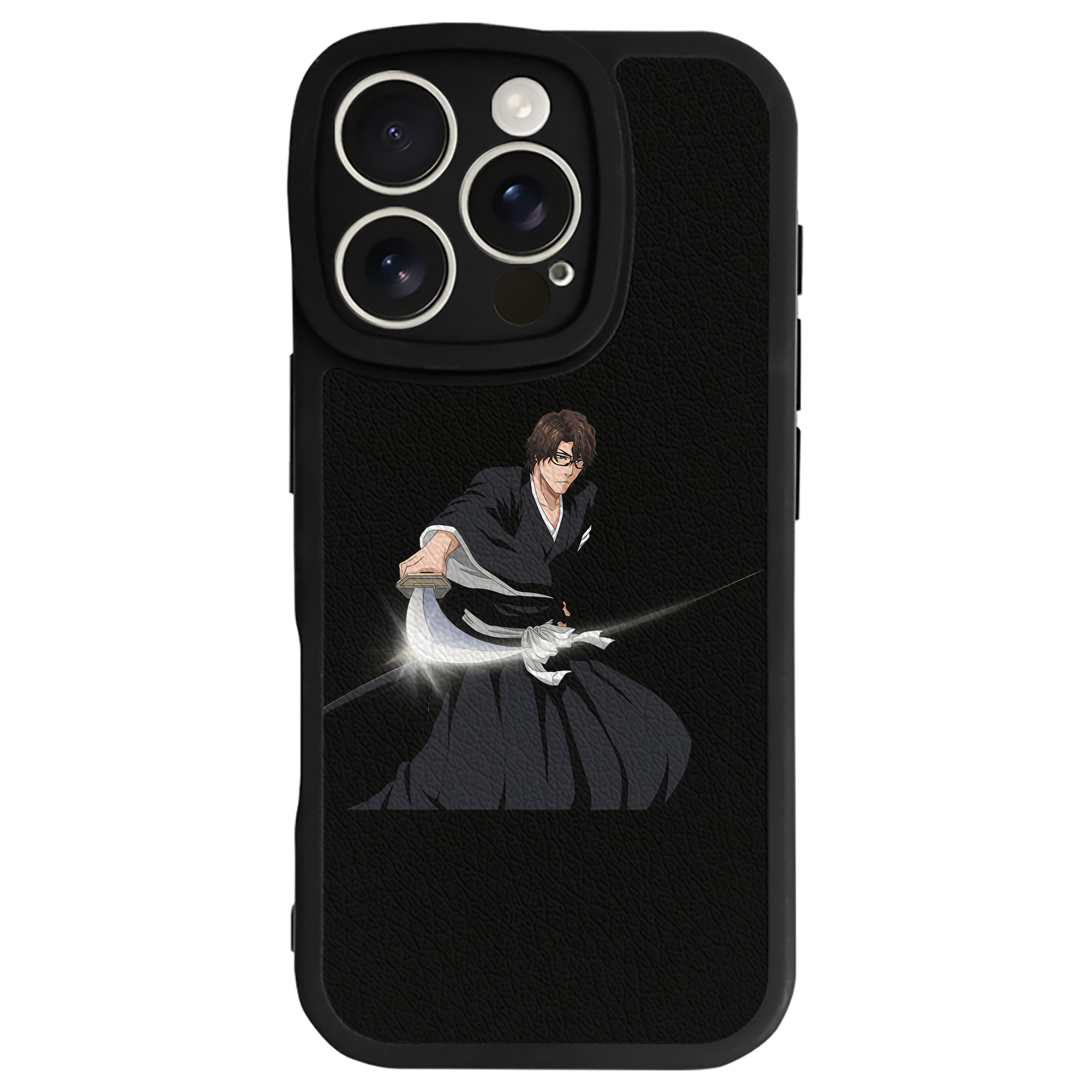 （画像用） ブリーチ 藍染 惣右介（あいぜん そうすけ） BLEACH Aizen Sousuke 【iPhone 16シリーズ対応】シリコンスマホケース（レザー調） 材質：シリコン